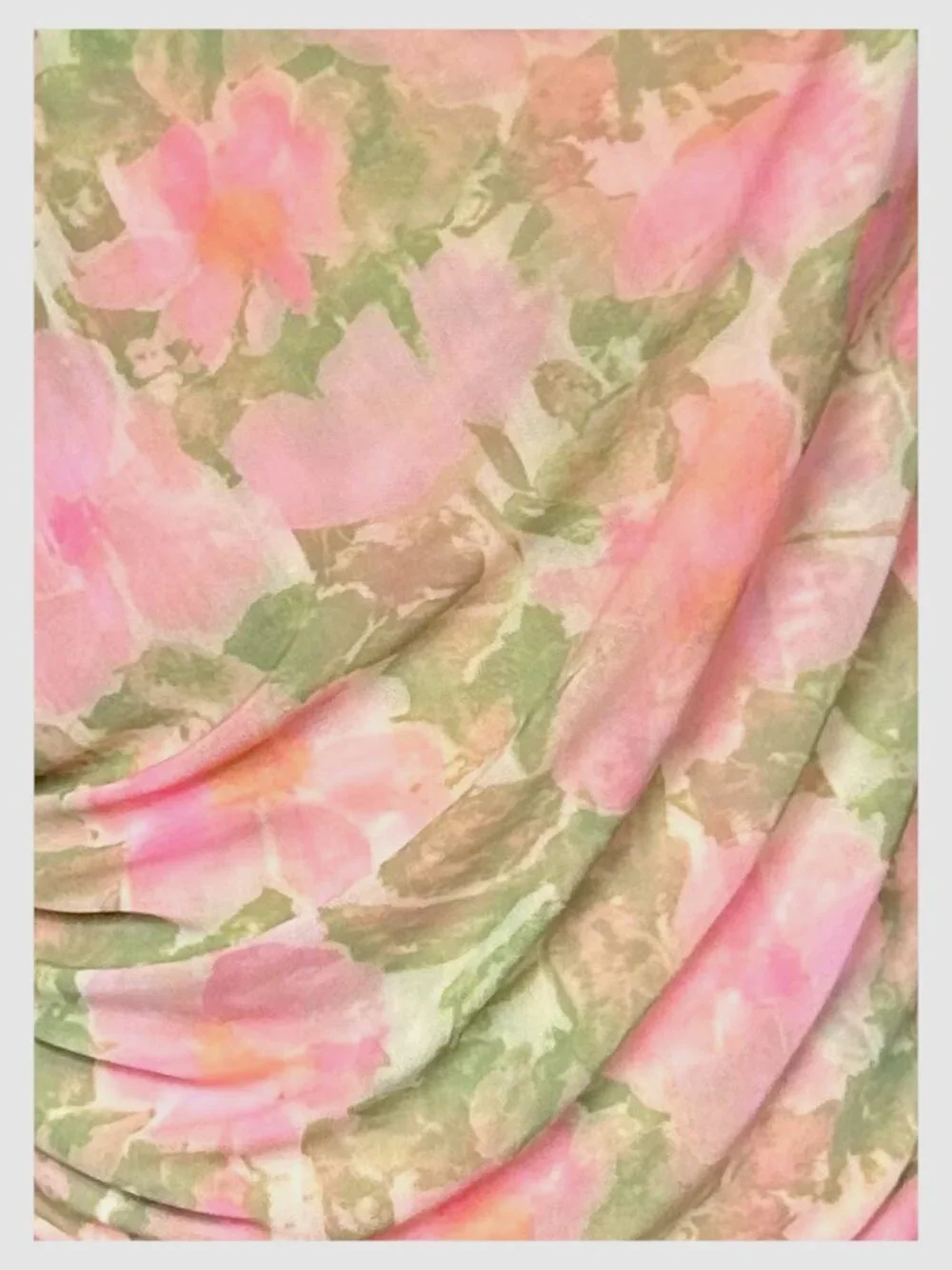 Free People Priya Blouse Pink Floral Mesh Ruched Off Shoulder L